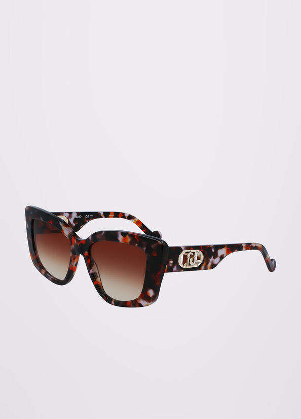 Liu Jo Rectangular Women's Sunglasses Orange | UFK-140568