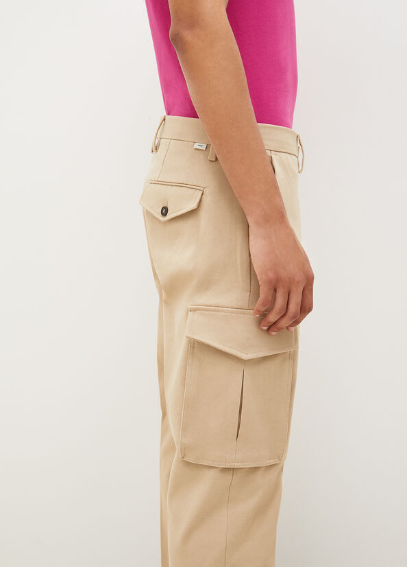 Liu Jo Regular Fit Cargo Men's Pants Beige | UEF-045839