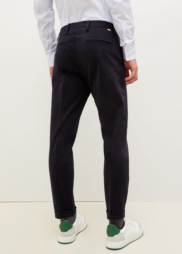 Liu Jo Regular Fit Chinos Men's Pants Dark Blue | YHT-483215