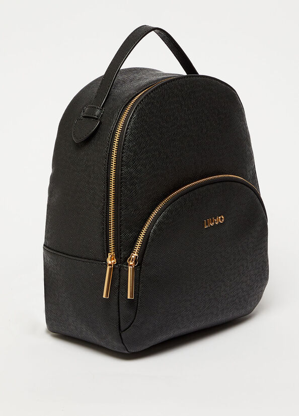 Liu Jo Rucksack With Logo Women's Backpacks Black | KUN-052137