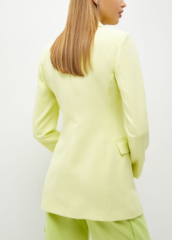 Liu Jo Single-Breasted Stretch Blazer Women's Jackets Light Yellow | RQD-706895