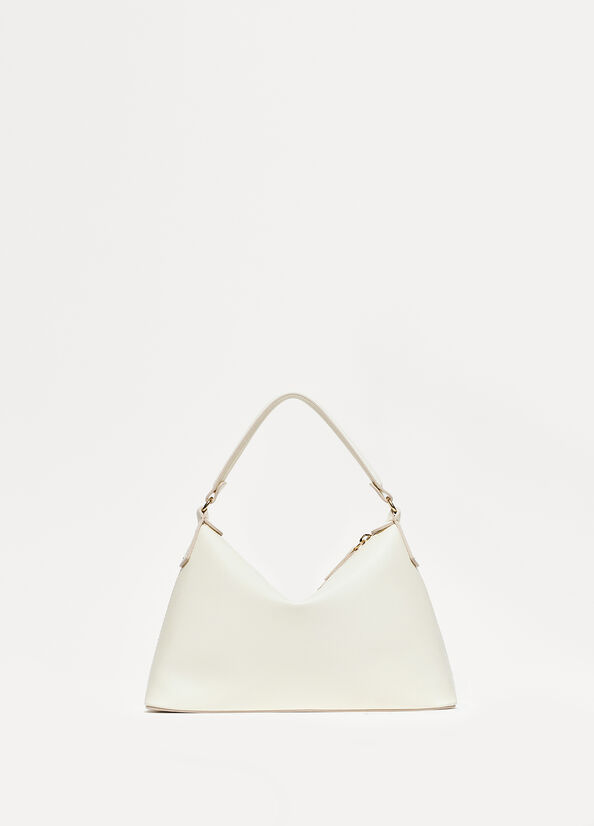 Liu Jo Small Hobo In Leather Women's Crossbody Bags White | IFV-908235