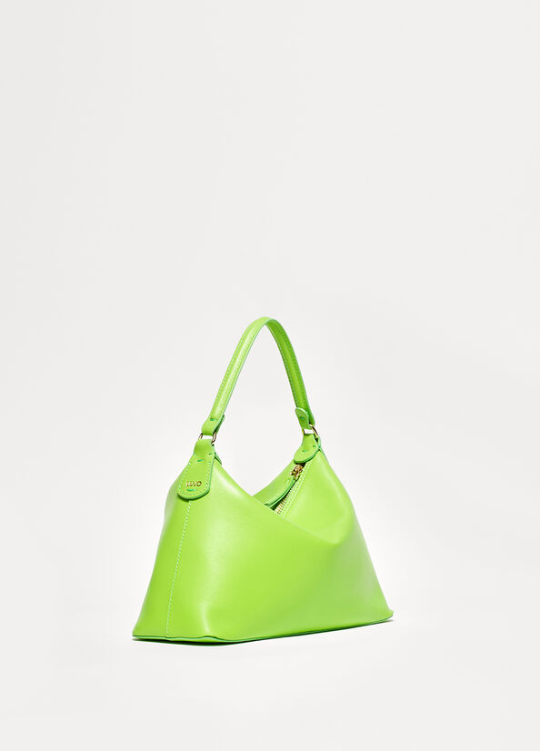 Liu Jo Small Hobo In Leather Women's Crossbody Bags Light Green | KZN-503879