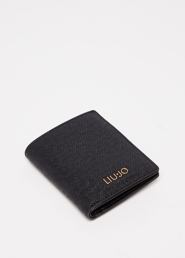 Liu Jo Small With Logo Women's Wallets Black | PYF-792143