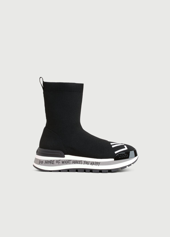 Liu Jo Sock With Logo Women's Sneakers Black | JZK-159864