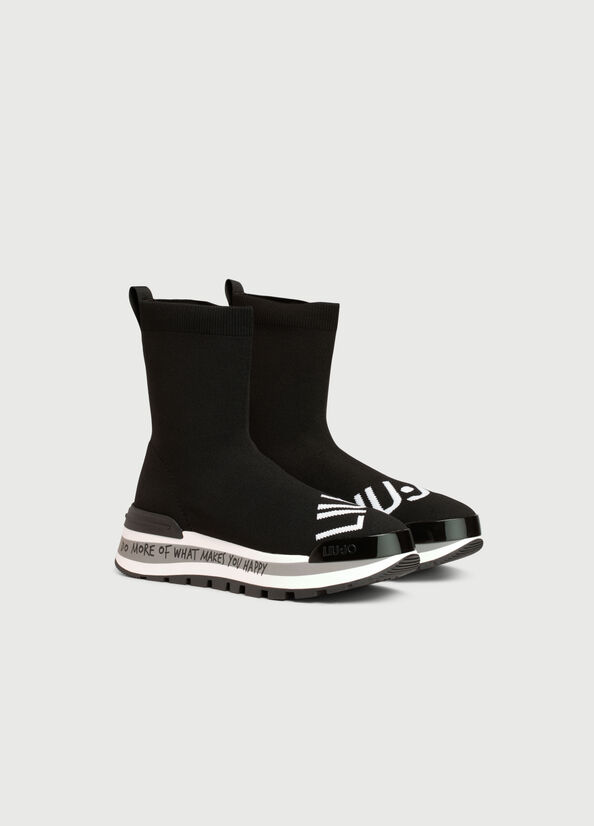 Liu Jo Sock With Logo Women's Sneakers Black | JZK-159864