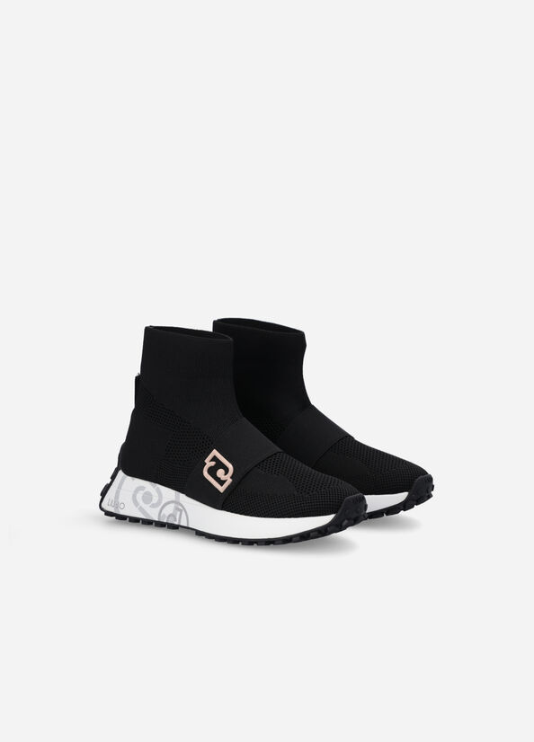 Liu Jo Sock With Logo Women's Sneakers Black | PQO-428370