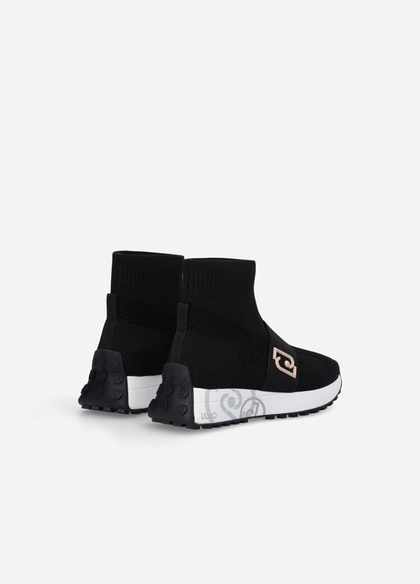 Liu Jo Sock With Logo Women's Sneakers Black | PQO-428370