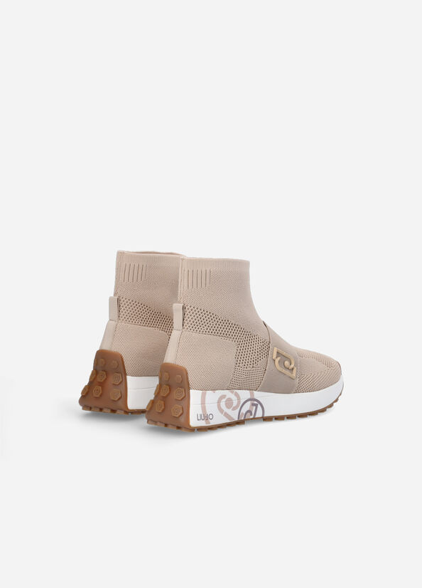 Liu Jo Sock With Logo Women's Sneakers Brown | PTZ-105768