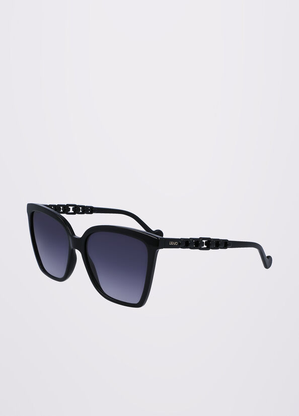 Liu Jo Squared Women's Sunglasses Black | JWK-061498