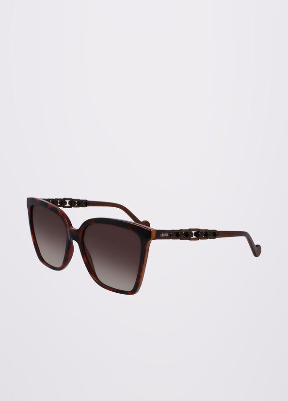 Liu Jo Squared Women's Sunglasses Brown | CYG-506928