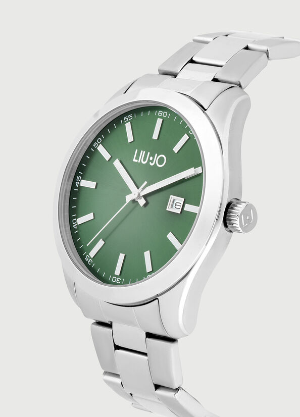 Liu Jo Steel Men's Watches Silver / Green | ECM-850146