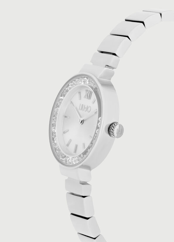 Liu Jo Steel With Diamantés Women's Watches Silver | HYR-095146