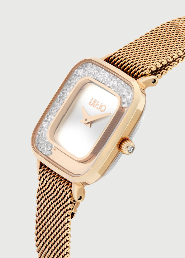 Liu Jo Steel With Moving Stones Women's Watches Rose Gold | NLE-496201