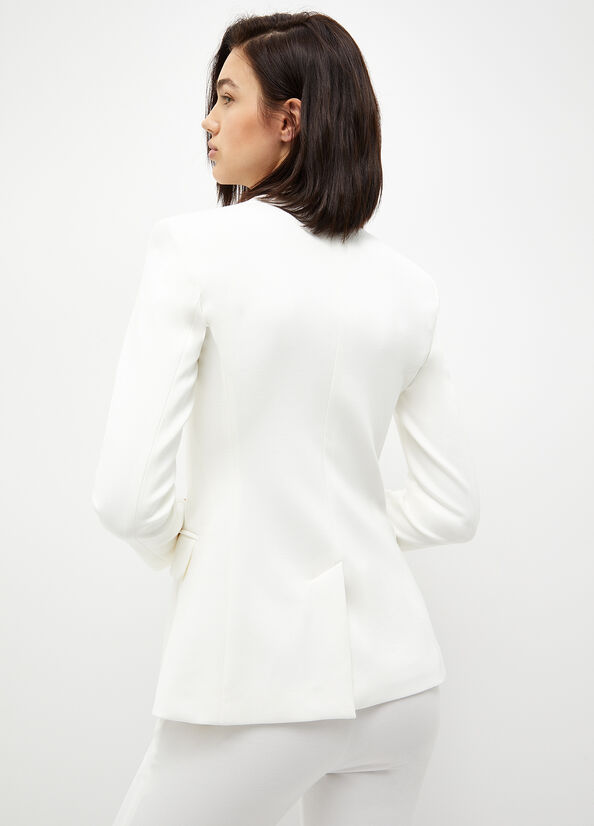 Liu Jo Stretch Blazer Women's Jackets White | TZO-702935