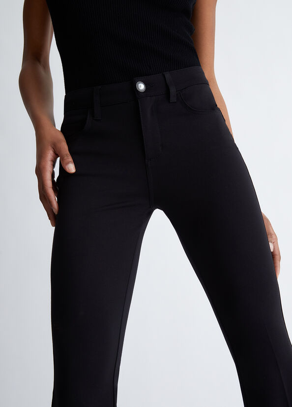 Liu Jo Stretch Bottom Up Women's Pants Black | OBK-532810