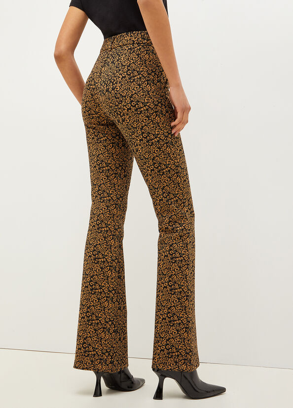 Liu Jo Stretch Cotton Blend Animal Print Women's Pants Brown | QKC-750341