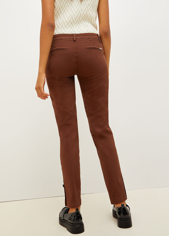 Liu Jo Stretch Cotton Chinos Women's Pants Brown | MOQ-482536