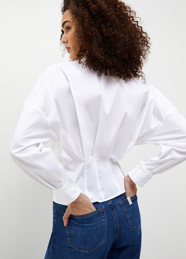 Liu Jo Stretch Cotton Women's Shirts White | QYH-029785