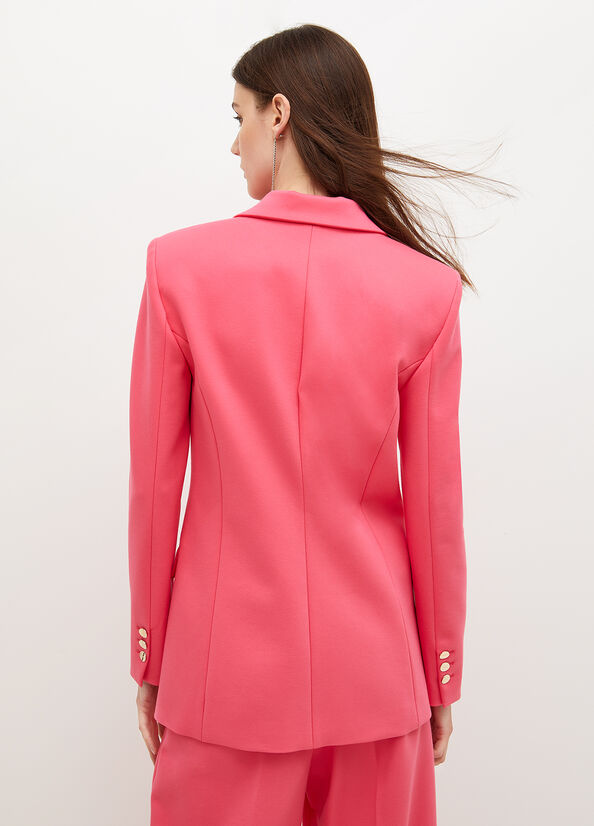 Liu Jo Stretch Viscose Blazer Women's Jackets Fuchsia | SPX-152874