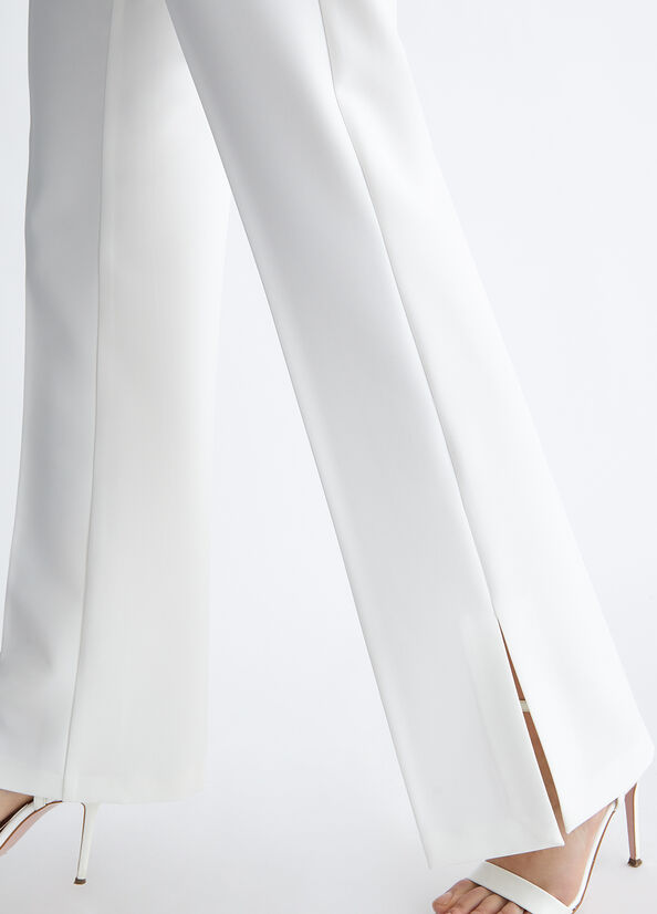 Liu Jo Stylish White With Slits Women's Pants White | FLN-508147