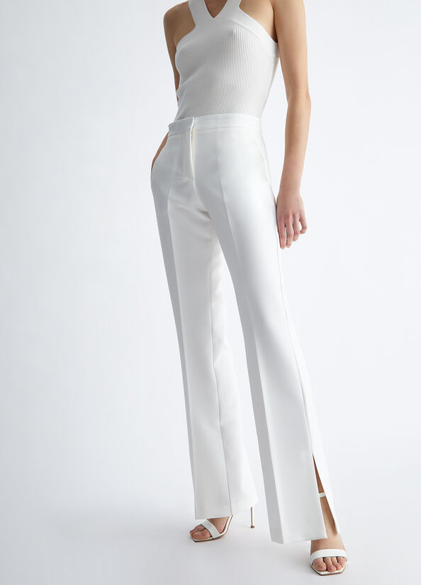 Liu Jo Stylish White With Slits Women\'s Pants White | FLN-508147