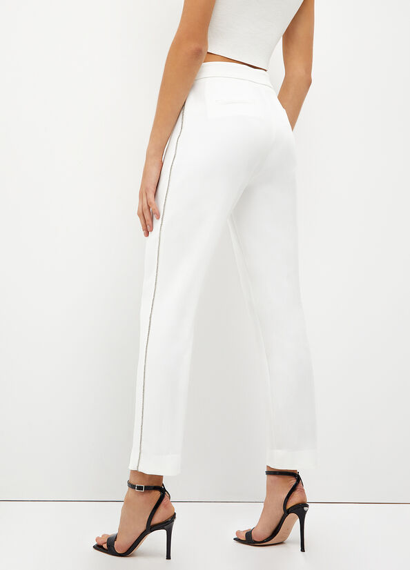 Liu Jo Stylish With Gemstones Women's Pants White | CLR-769312