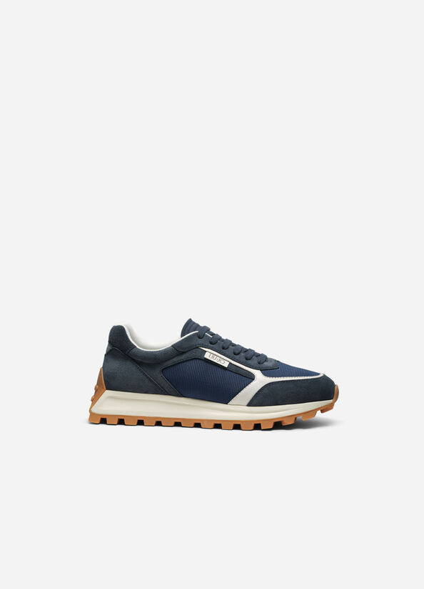 Liu Jo Suede And Mesh Men's Sneakers Blue | NLI-827639