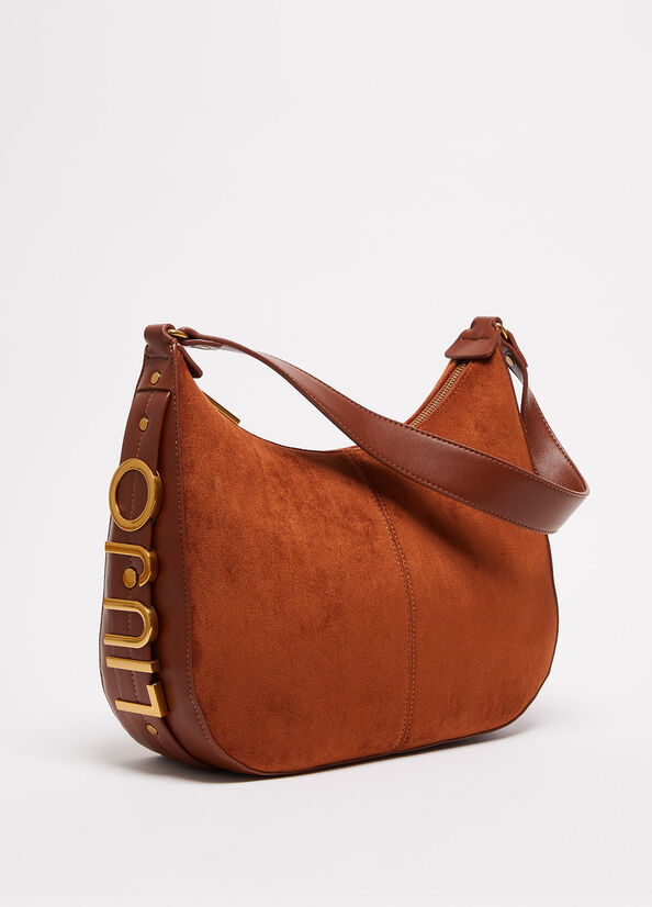 Liu Jo Suede Shoulder Women's Shoulder Bags Brown | KUS-582394