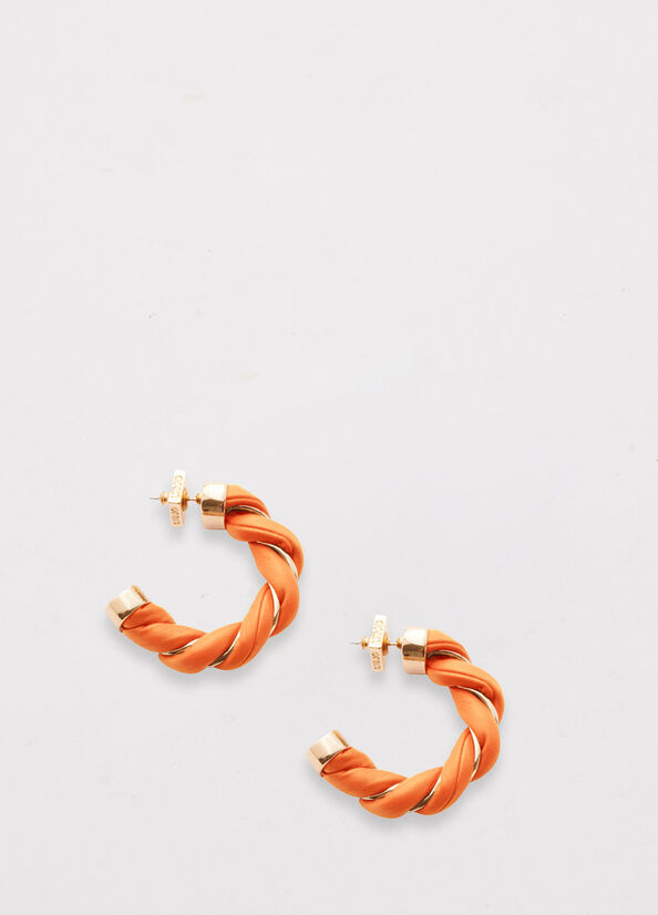 Liu Jo Torchon Effect Hoop Earrings Women\'s Jewelry Orange | XFG-247951