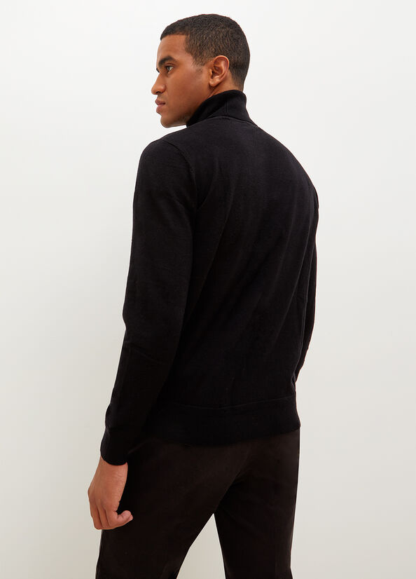 Liu Jo Turtleneck In Cotton Men's Sweaters Black | YIK-869140