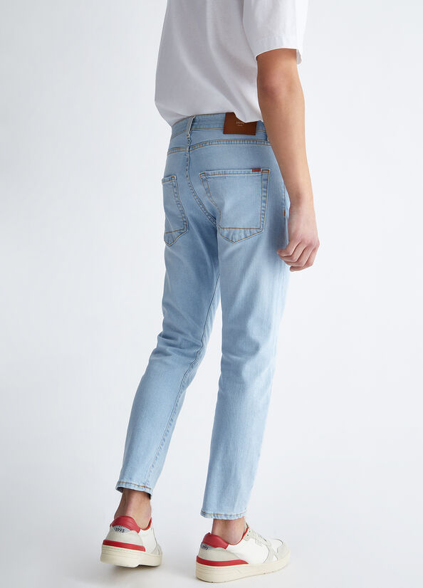 Liu Jo Twisted Men's Slim-Fit Jeans Light Blue | KFT-531946