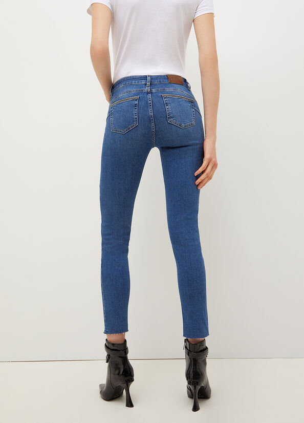 Liu Jo Used Effect Women's Skinny Jeans Blue | YNB-368571