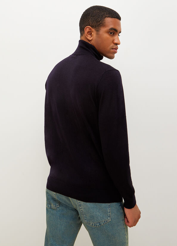 Liu Jo Virgin Turtleneck Men's Sweaters Dark Blue | EOL-872196