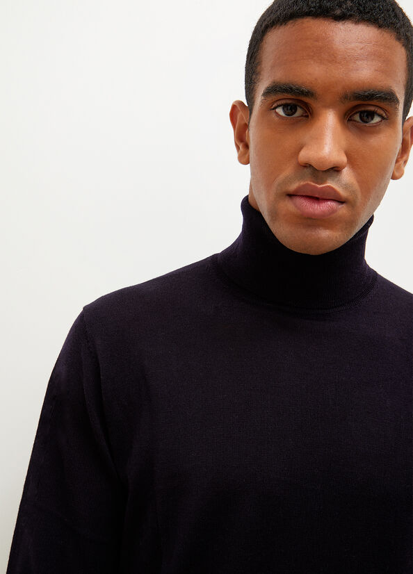 Liu Jo Virgin Turtleneck Men's Sweaters Dark Blue | EOL-872196