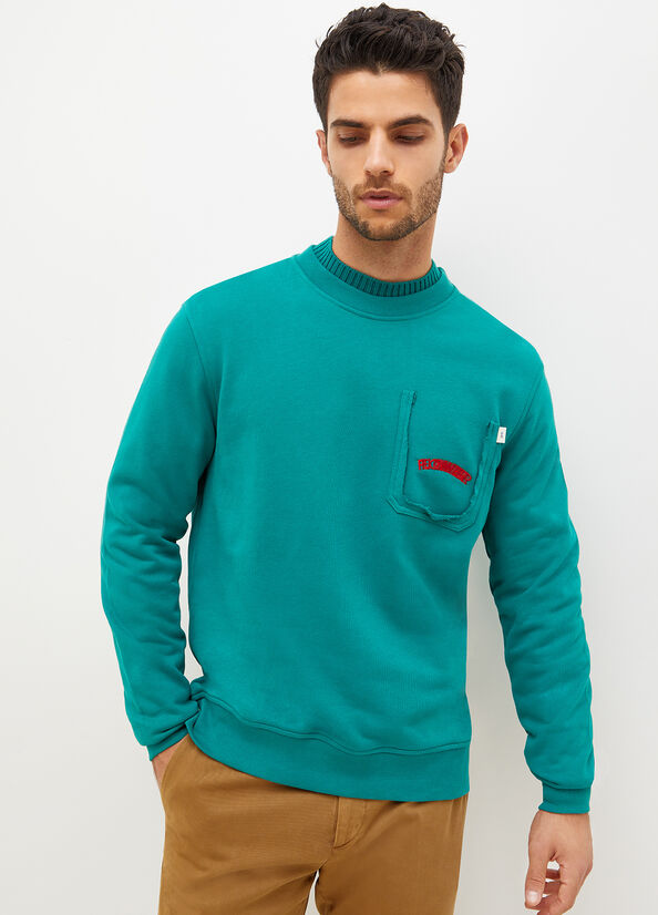 Liu Jo With 1995 Print Men\'s Sweaters Green | QTP-164723