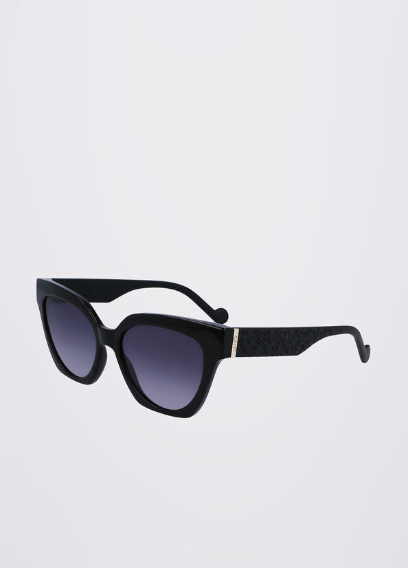 Liu Jo With 3d Pattern Women's Sunglasses Black | RQZ-271869