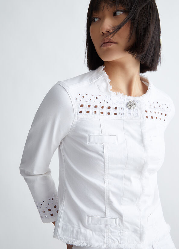 Liu Jo With Embroidery Women's Jackets White | VMB-269743