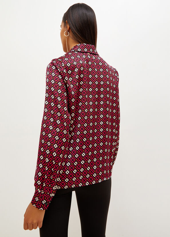 Liu Jo With Geometric Print Women's Shirts Red | OTH-189754