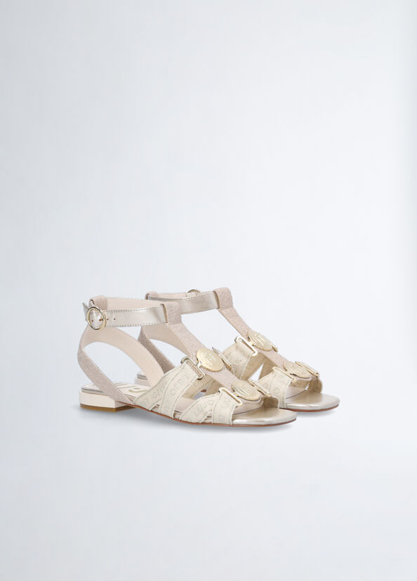 Liu Jo With Glitter Women's Sandals White | KAH-413680