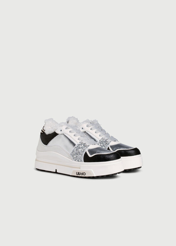 Liu Jo With Glitter Women's Sneakers Black / Silver | TZU-610542