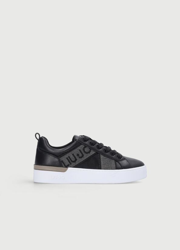 Liu Jo With Jacquard Detail Women's Sneakers Black | FLP-765408