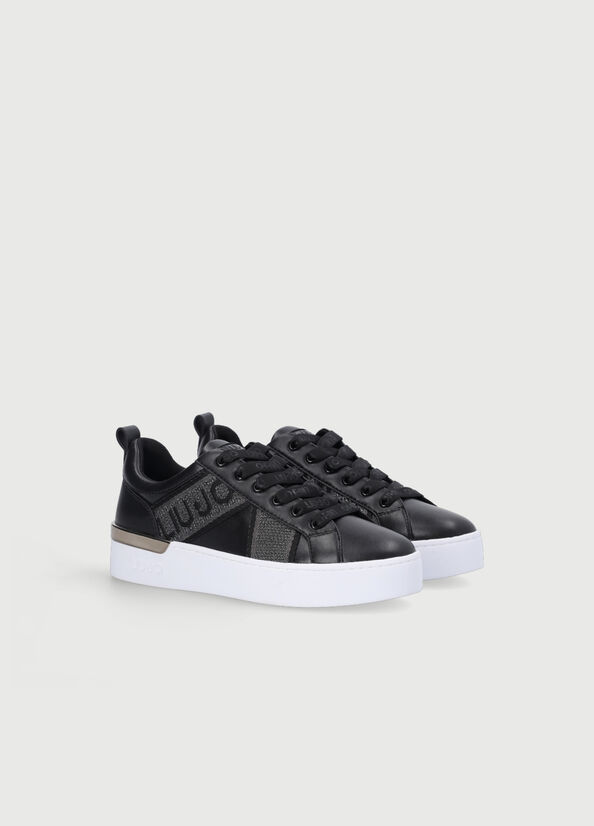 Liu Jo With Jacquard Detail Women's Sneakers Black | FLP-765408