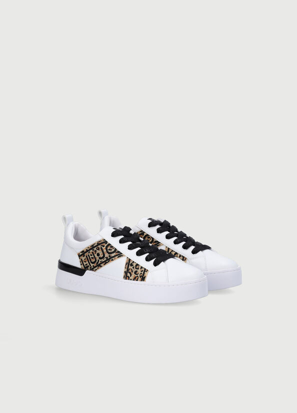 Liu Jo With Jacquard Detail Women's Sneakers White / Black | OME-501469