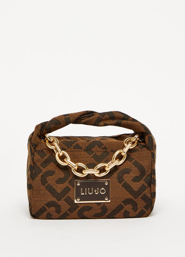 Liu Jo With Jacquard Logo Women's Handbag Chocolate | SOD-834967