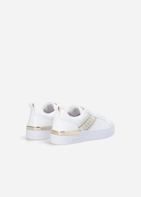 Liu Jo With Jacquard Logo Women's Sneakers White | FKE-349152