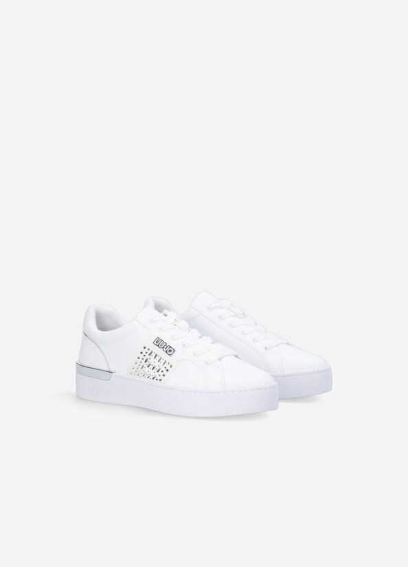 Liu Jo With Jewel Appliqués Women's Sneakers White | RMW-672413