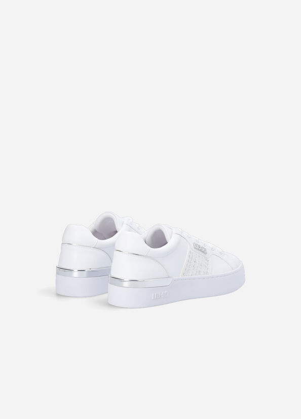 Liu Jo With Jewel Appliqués Women's Sneakers White | RMW-672413