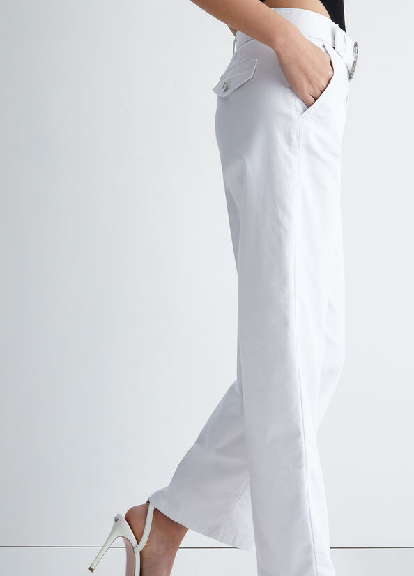 Liu Jo With Jewel Buckle Women's Pants White | ZXF-157380