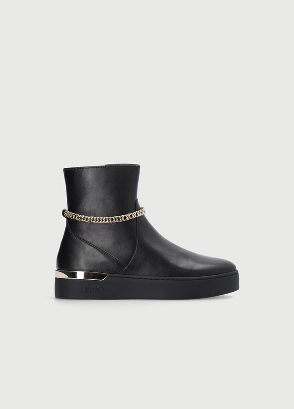 Liu Jo With Jewel Chain Women's Ankle Boots Black | NOK-839407